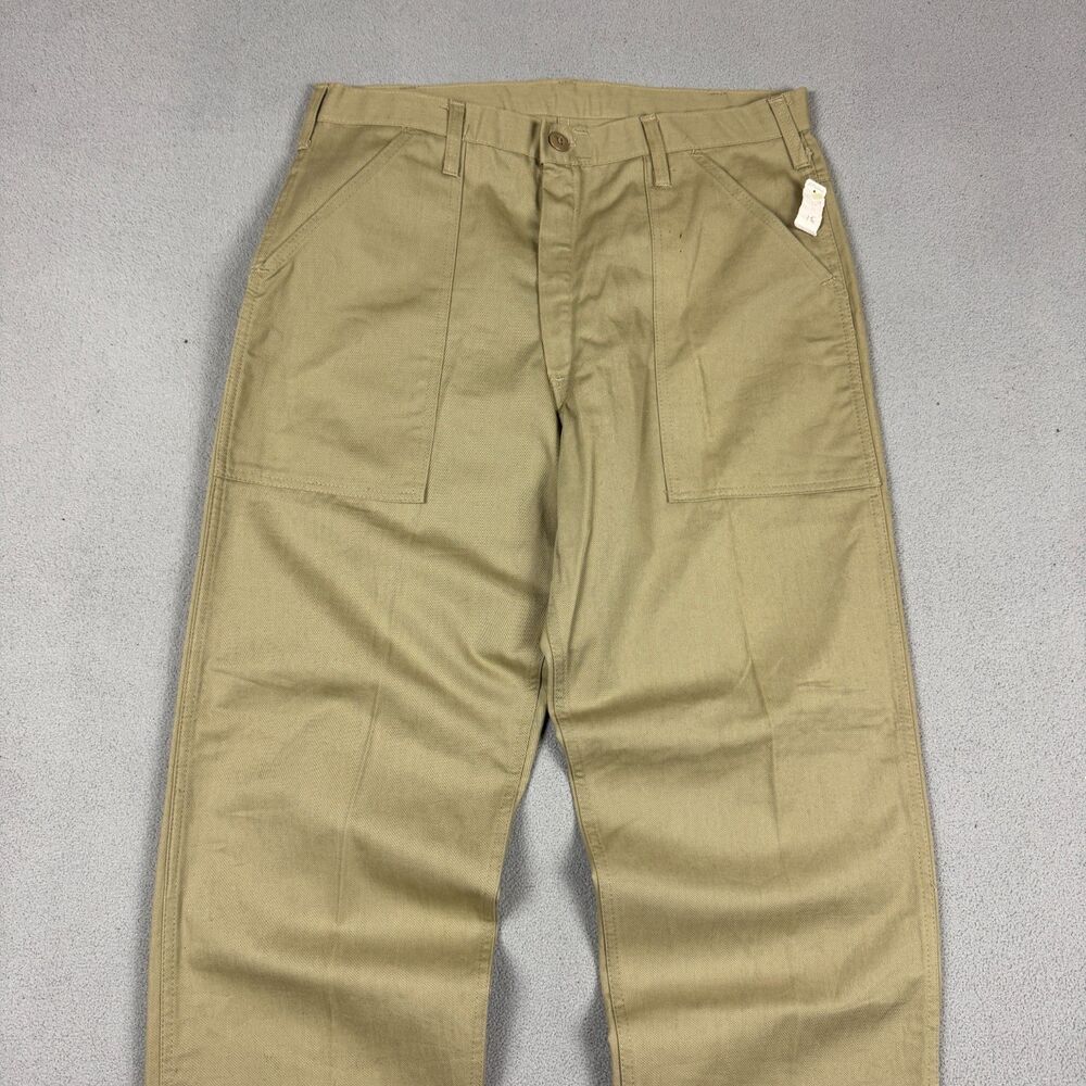 Vintage 70s Madewell MFG NOS Work Pants Mens 36 Tan Cotton USA Talon Deadstock